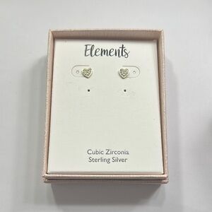 Element Sterling Silver Heart Earrings